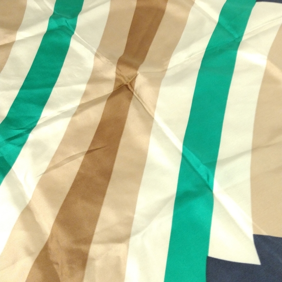 Echo Silk Scarf Vintage Geometric Pattern Large 31" square - Picture 6 of 9